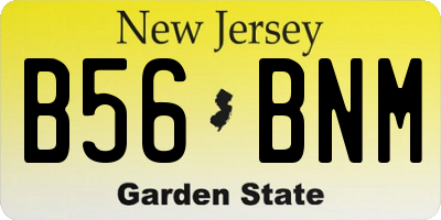 NJ license plate B56BNM