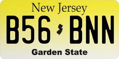 NJ license plate B56BNN