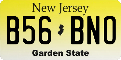 NJ license plate B56BNO