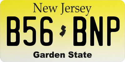 NJ license plate B56BNP