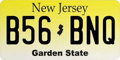 NJ license plate B56BNQ