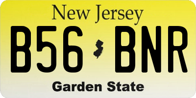 NJ license plate B56BNR