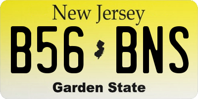 NJ license plate B56BNS