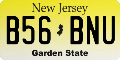 NJ license plate B56BNU