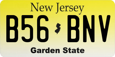NJ license plate B56BNV