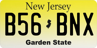 NJ license plate B56BNX