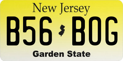 NJ license plate B56BOG
