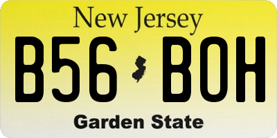 NJ license plate B56BOH