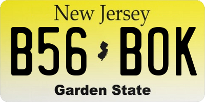 NJ license plate B56BOK