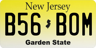 NJ license plate B56BOM