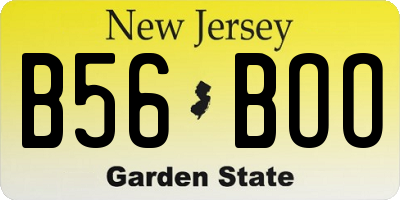 NJ license plate B56BOO