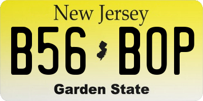 NJ license plate B56BOP