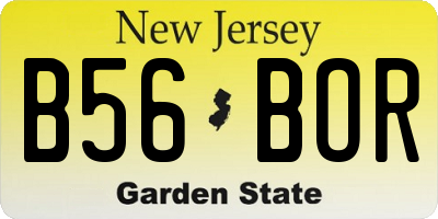 NJ license plate B56BOR