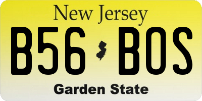 NJ license plate B56BOS