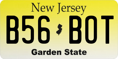 NJ license plate B56BOT