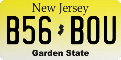 NJ license plate B56BOU
