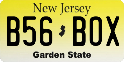 NJ license plate B56BOX