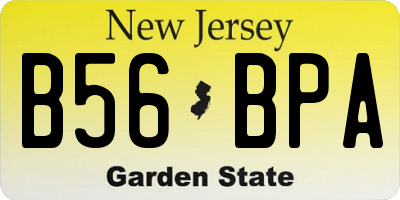 NJ license plate B56BPA