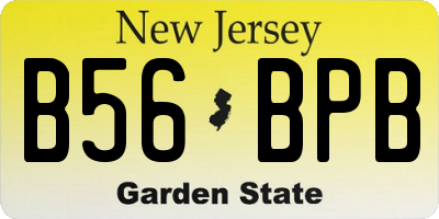 NJ license plate B56BPB
