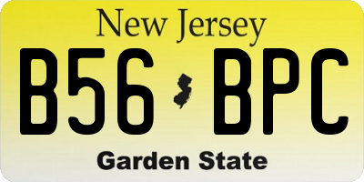 NJ license plate B56BPC