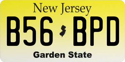 NJ license plate B56BPD