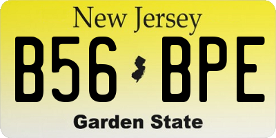 NJ license plate B56BPE