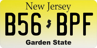 NJ license plate B56BPF