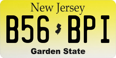 NJ license plate B56BPI
