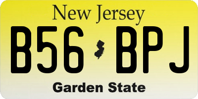 NJ license plate B56BPJ