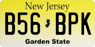 NJ license plate B56BPK