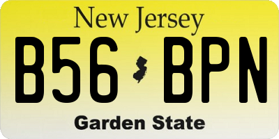 NJ license plate B56BPN