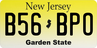 NJ license plate B56BPO