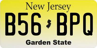 NJ license plate B56BPQ