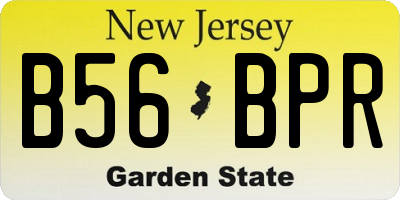 NJ license plate B56BPR