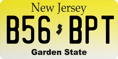 NJ license plate B56BPT