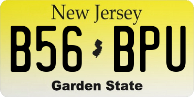 NJ license plate B56BPU