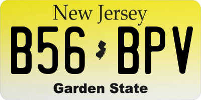 NJ license plate B56BPV