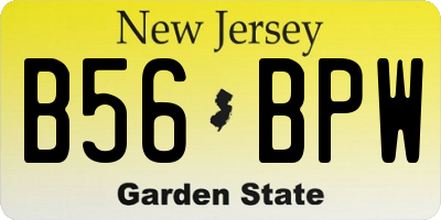 NJ license plate B56BPW
