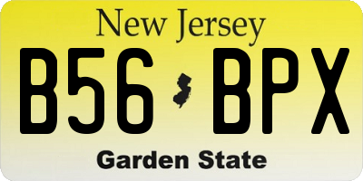 NJ license plate B56BPX