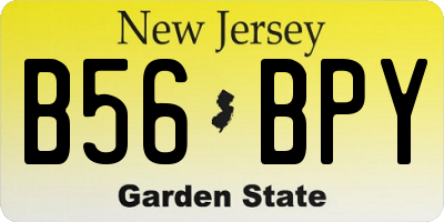 NJ license plate B56BPY