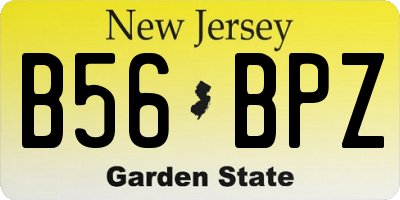 NJ license plate B56BPZ