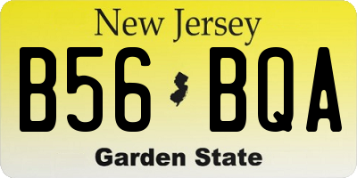 NJ license plate B56BQA