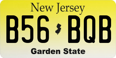 NJ license plate B56BQB
