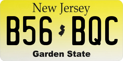 NJ license plate B56BQC