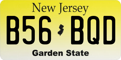 NJ license plate B56BQD