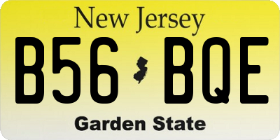 NJ license plate B56BQE