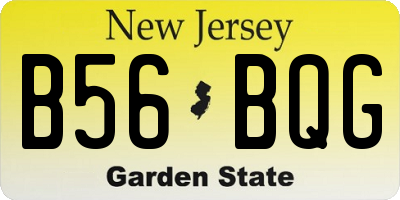 NJ license plate B56BQG