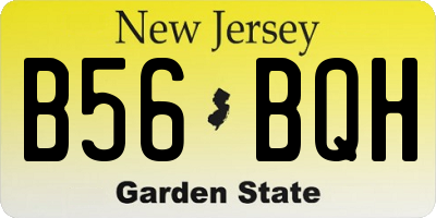 NJ license plate B56BQH