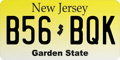 NJ license plate B56BQK