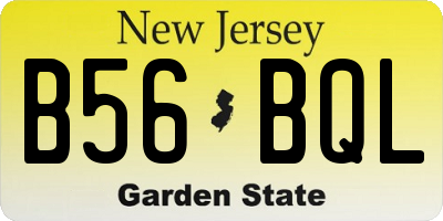 NJ license plate B56BQL